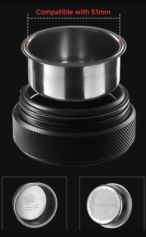 هيروبريس من زيرو هيرو صانعة اسبرسو 51mm ابيض  -  ZEROHERO HEROPRESSO PRO ESPRESSO MACHINE 51MM