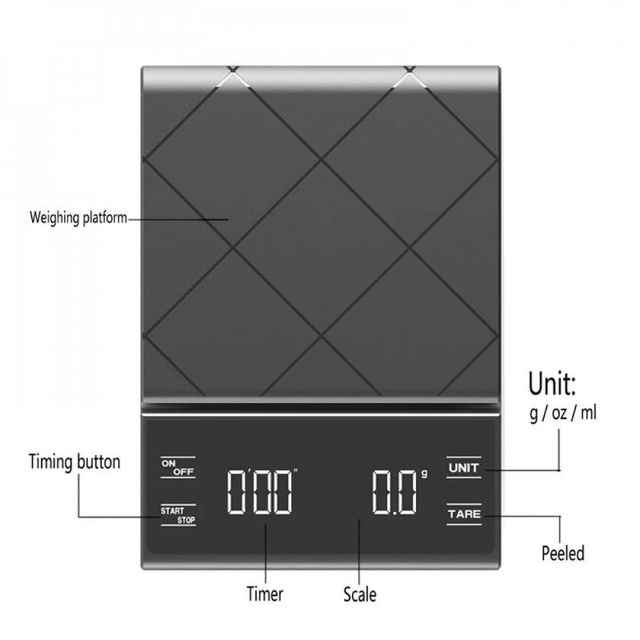 ميزان رقمي LED مع مؤقت باللمس | Electronic Scale with Timer