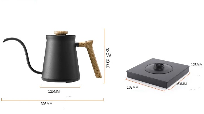 غلاية كوف الذكية للترشيح 600 مل - لون اسود | Smart Pour Kettle 600ML