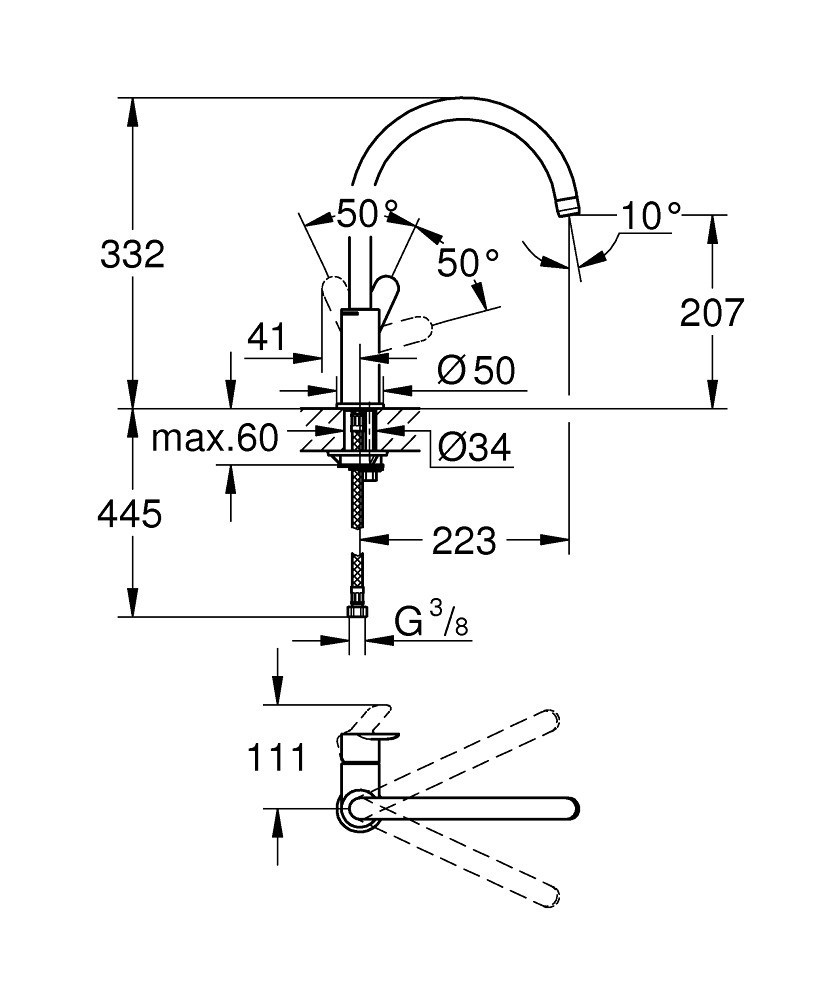 خلاط مجلى باو ايدج جروهي GROHE