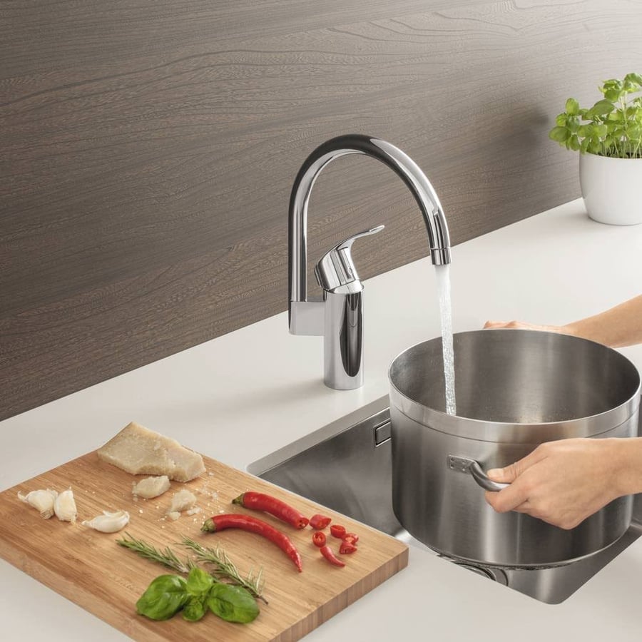 خلاط مطبخ جروهي متحرك رقبة عالية بمقبض يورو سمارت جروهي GROHE