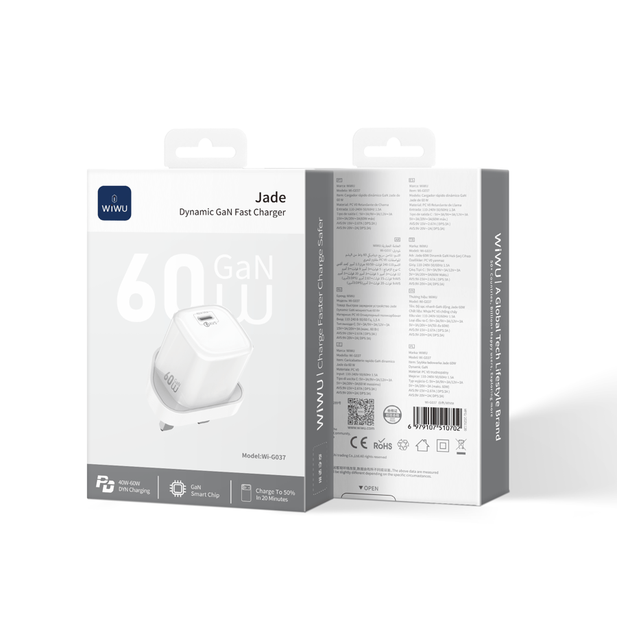 WI-G037 راس شاحن جداري 60 واط WIWU