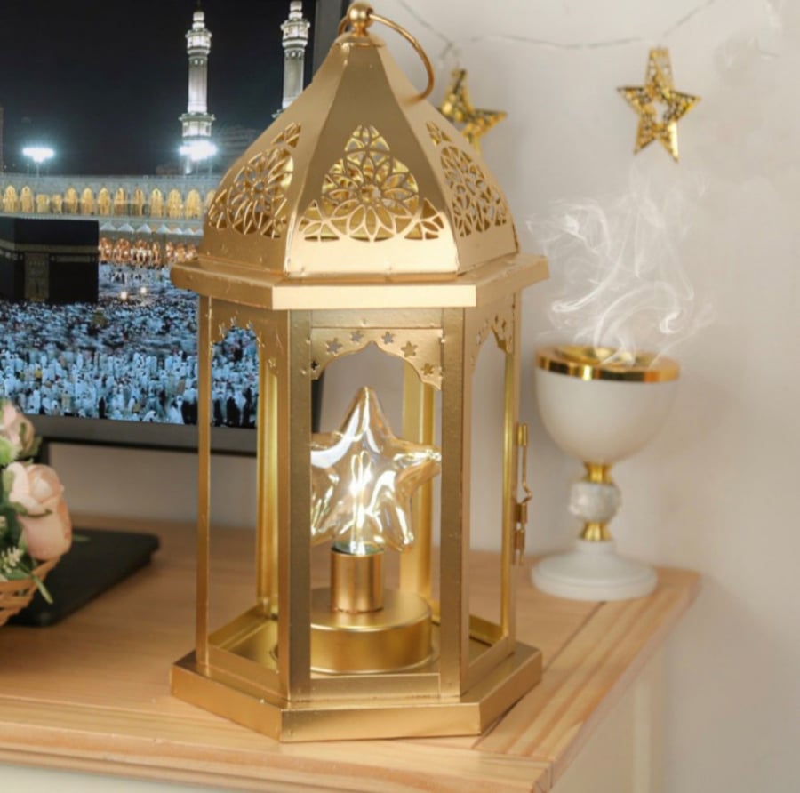 Ramadan lantern inside it a shining star