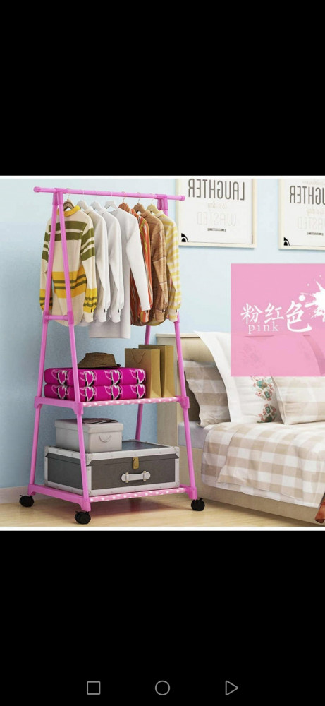 Clothing rack with shelves