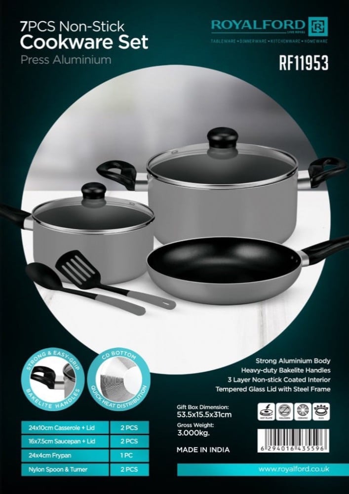 طقم قدور ألمنيوم 7 قطع ROYALFORD RF1195