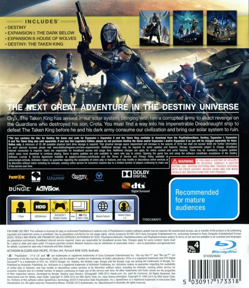 Destiny The Taken King Legendary Edition