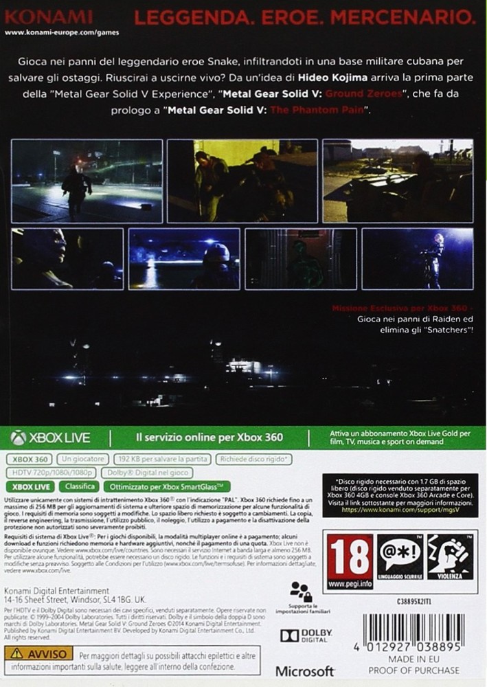 Metal Gear Solid V Ground Zeroes (PAL)