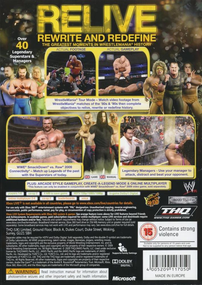 WWE Legends of Wrestlemania (NTSC)