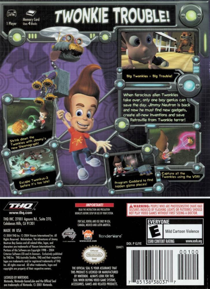 Jimmy Neutron Attack of the Twonkies (NTSC)
