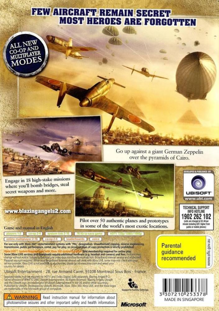 Blazing Angels 2 Secret Missions WWII (NTSC)