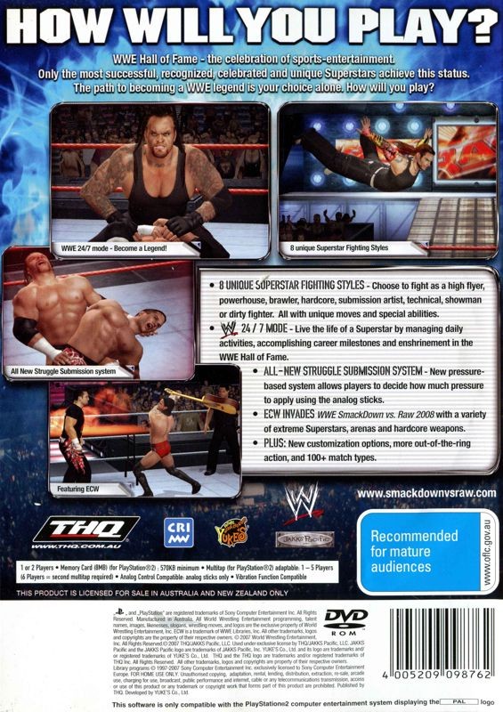 WWE Smackdown vs Raw 2008 (PAL)