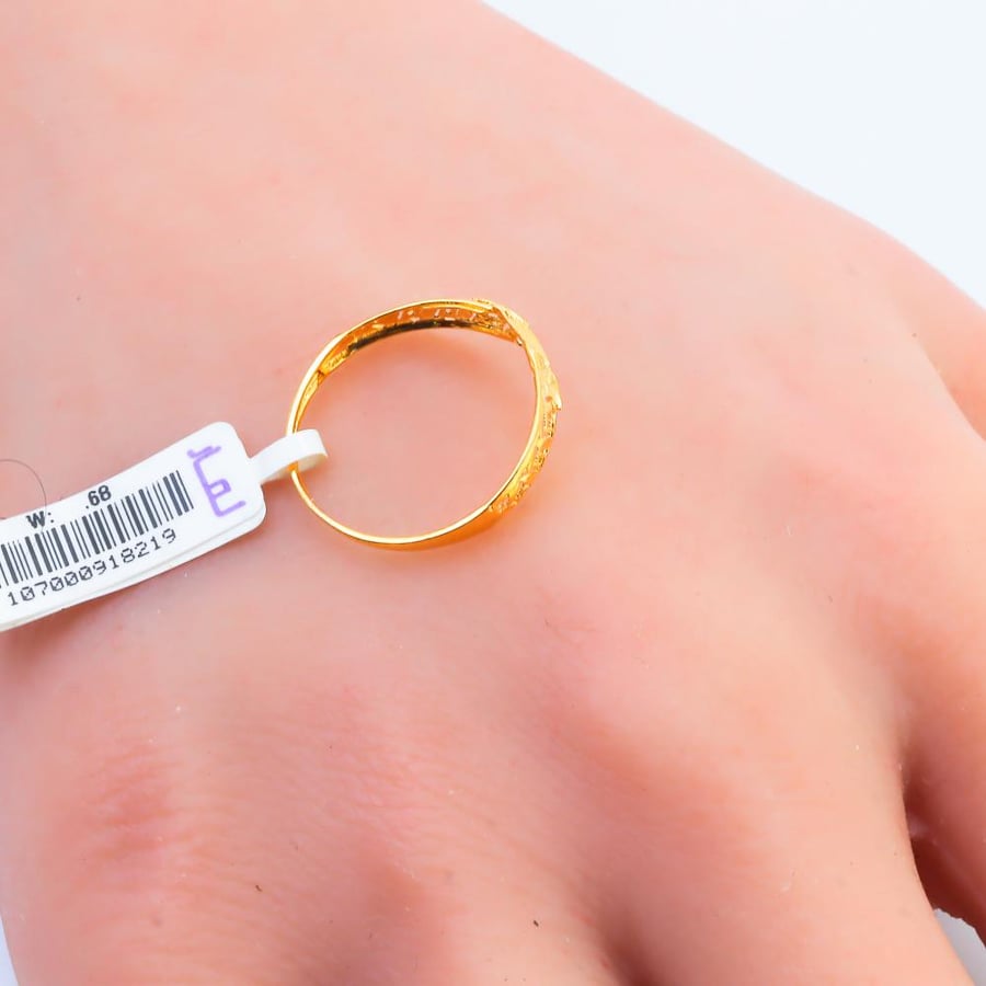 21-karat gold olive branch ring