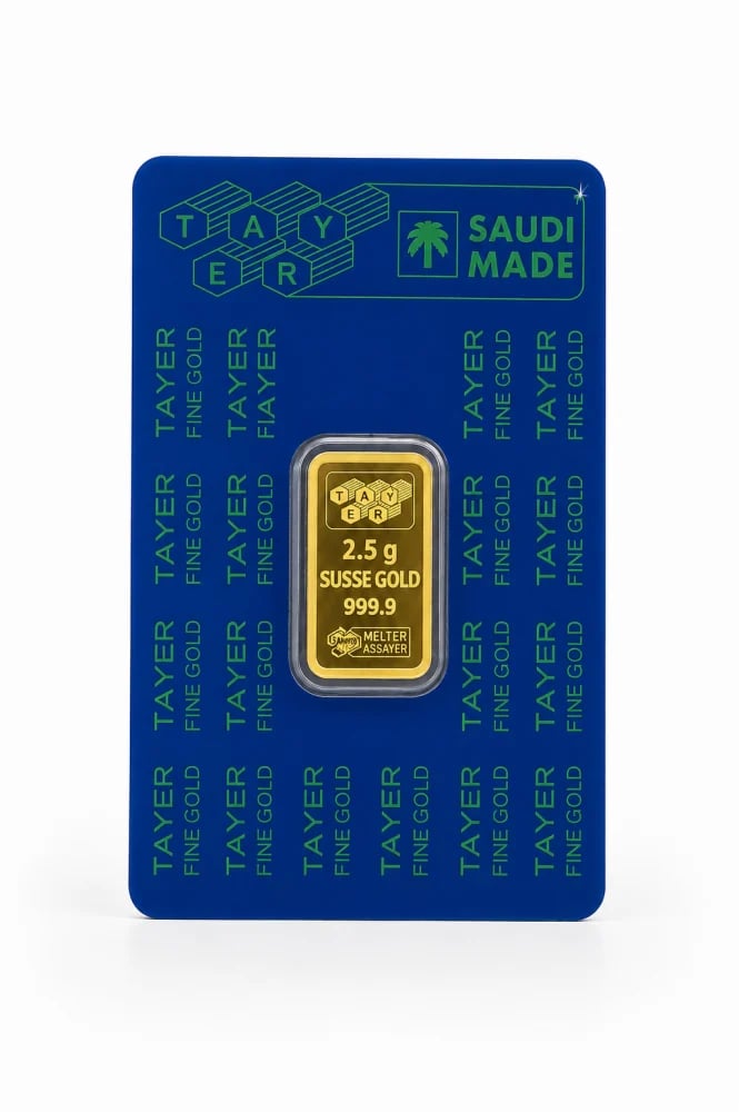 Gold bar weight 2.5 grams purity 24 karat