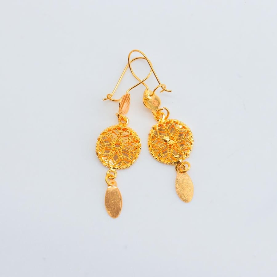 اجمل حلق ذهب دائري عيار 21 للاطلالات الخاصة وزن 2.68 جرام