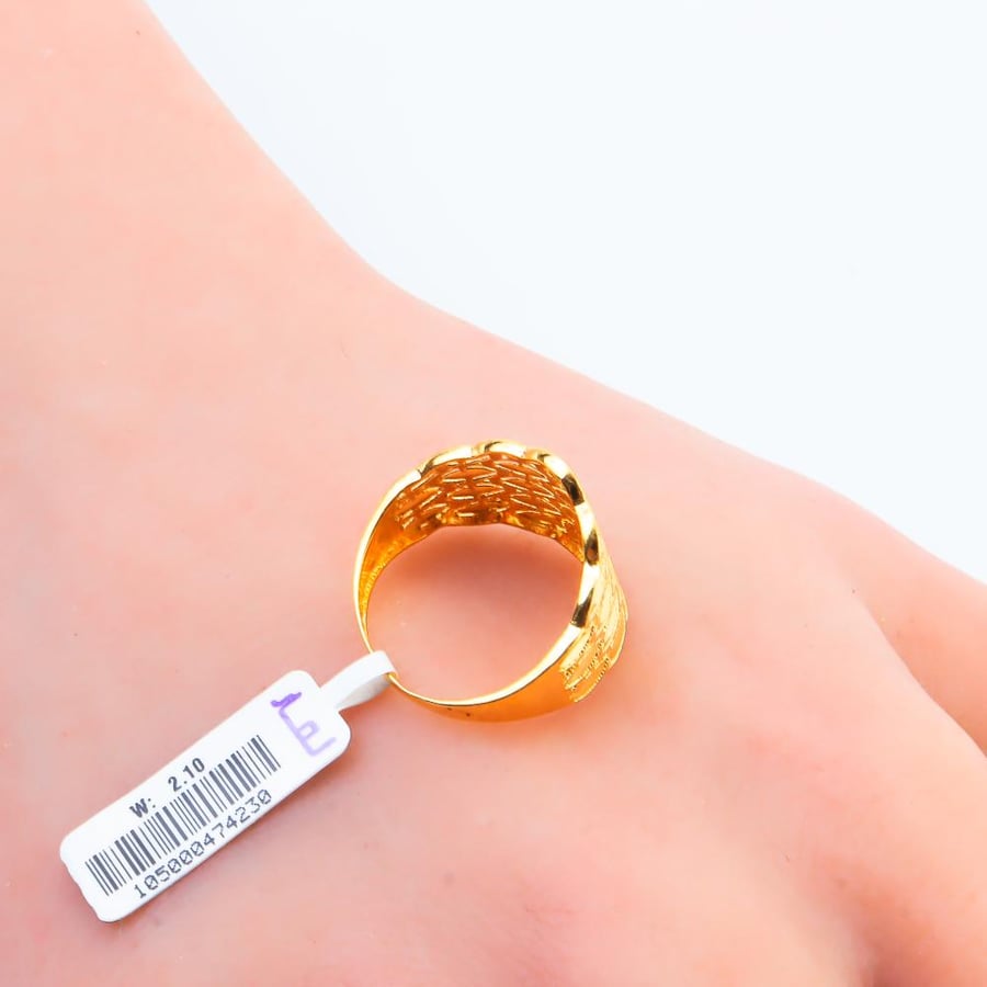 21-karat gold olive branch ring