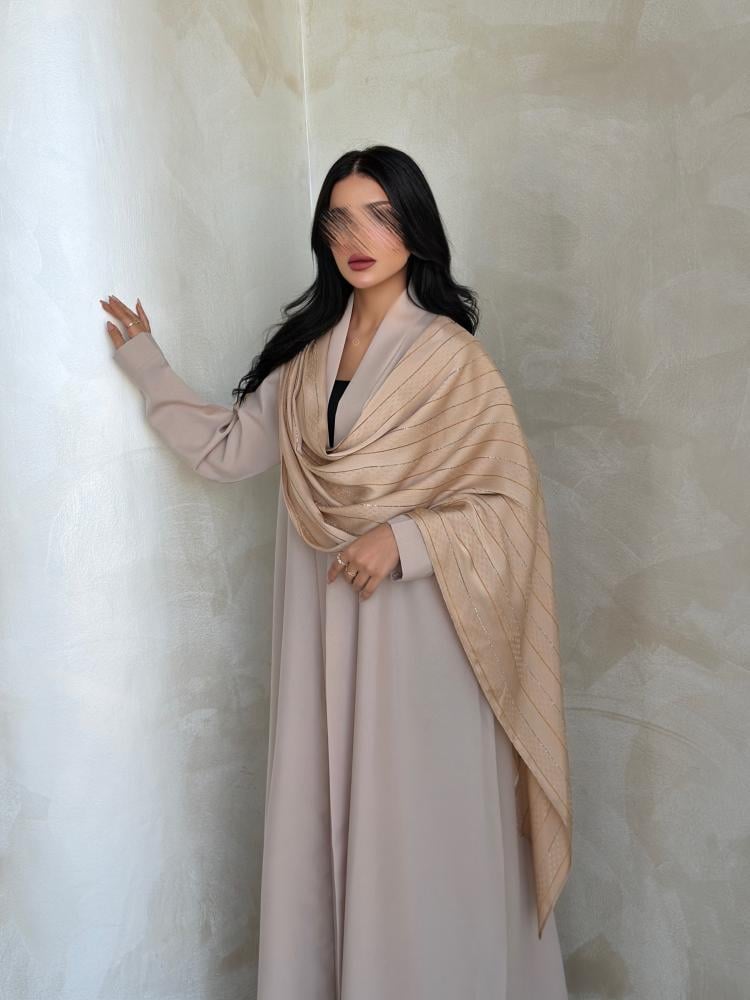 كريب لمار مع شال حرير تركي بيج