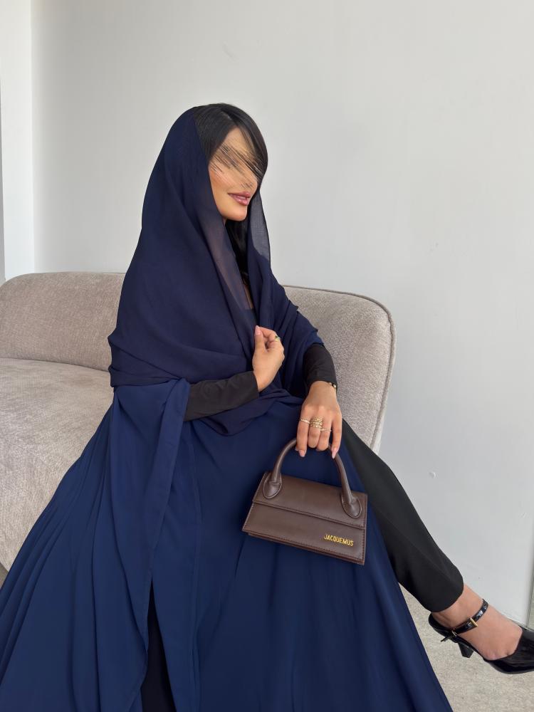 بلاك بيري اسود مع شيفون كحلي أكمام استرتش