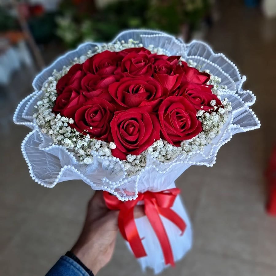 باقة ورد جوري احمر