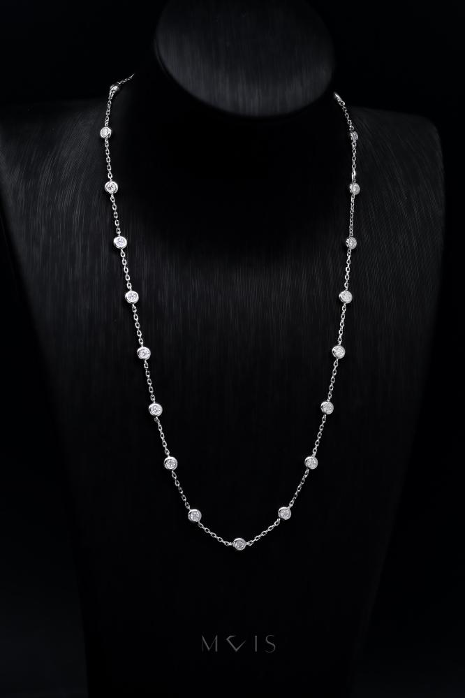 سلسال سولتيرات بقصة دائرية مقاس 3mm