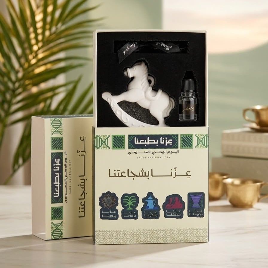 مجموعة فواحات تعليقة سيارة من السيراميك الفاخر على شكل حصان هزاز مع زج