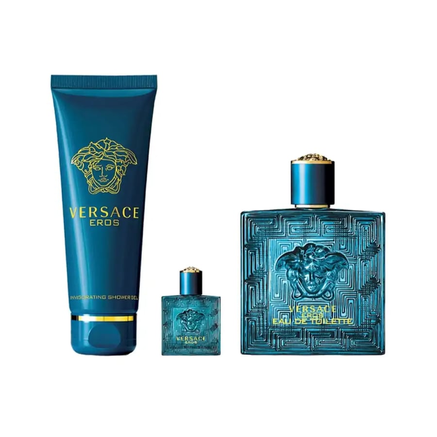 طقم عطر فيرزاتشي ايروس 100 مل رجالي مع عطر مصغر وشاور جل