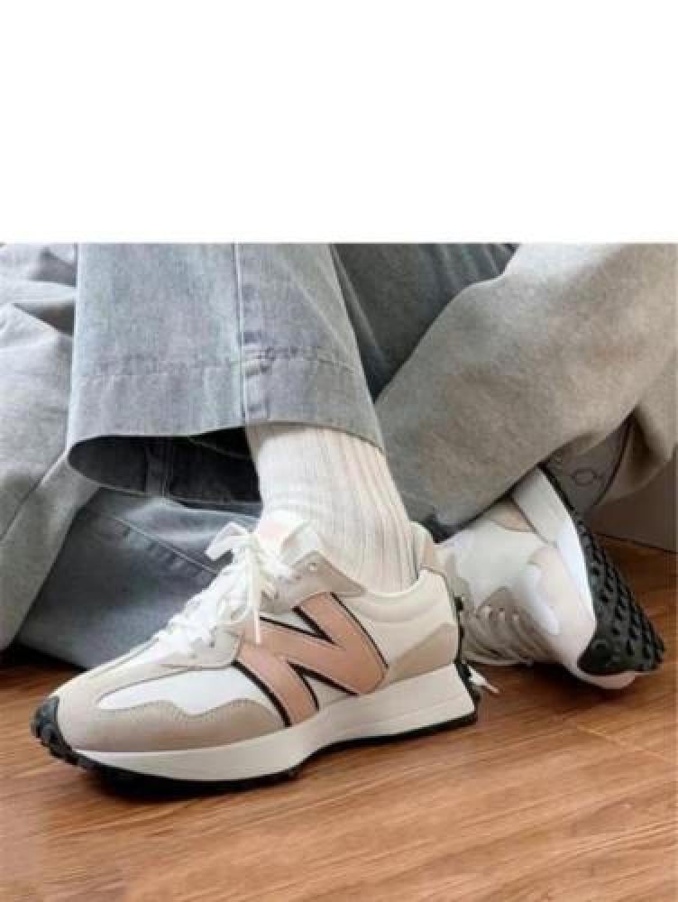 حذاء نيوبالانس 327 New Balance - أبيض بشعار بينك
