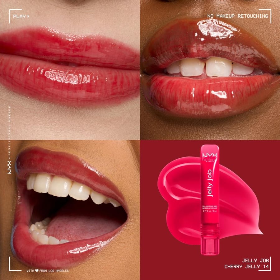 نيكس Jelly Job ملمع شفاه بالببتيدات - 14 Cherry Jelly - 8 مل