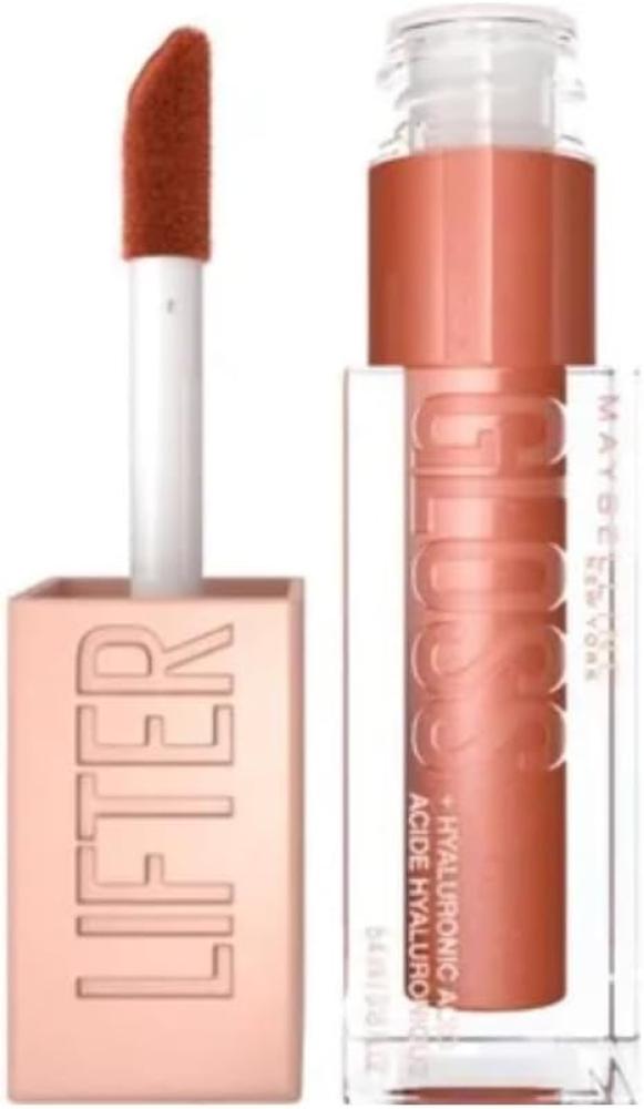 Lip gloss Lipter Glos Bronze from Maybelline, long-lasting moisturizing formula with hyaluronic acid, non-sticky, 017, copper
