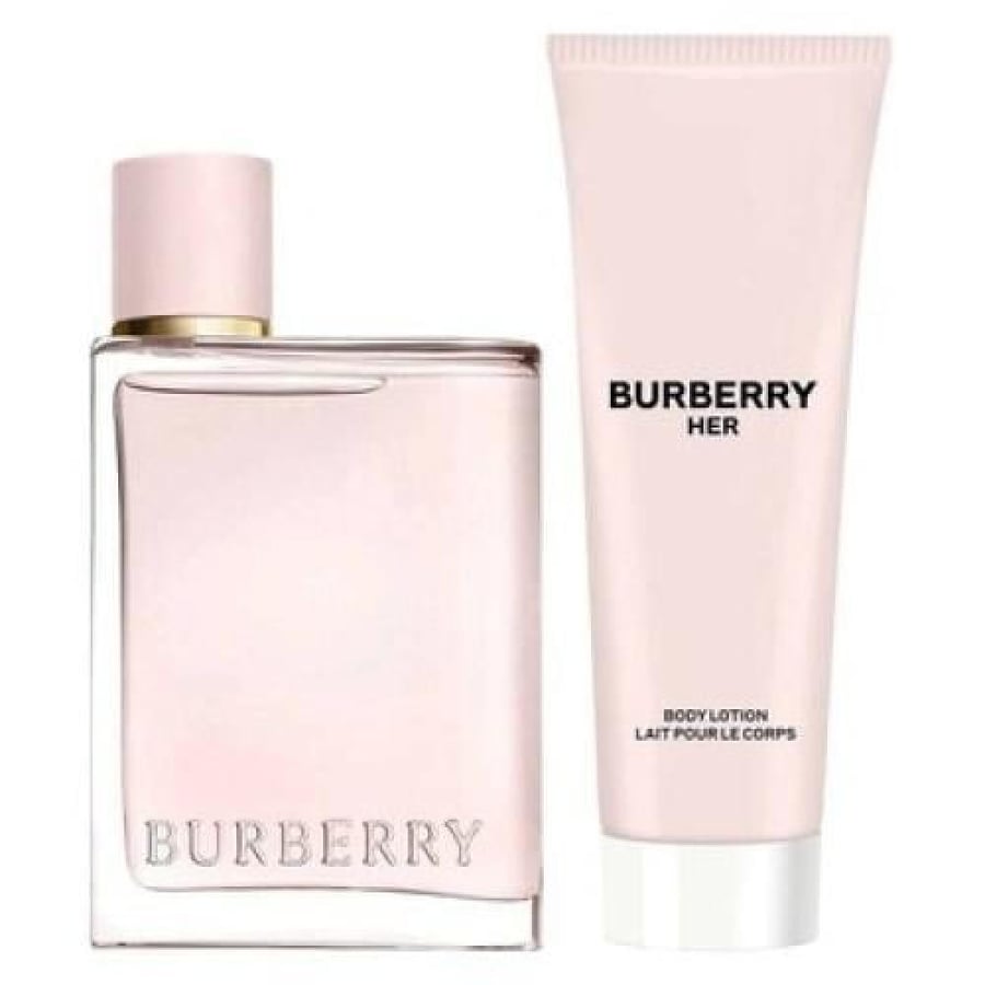 طقم عطر بربري هير للنساء أو دو بارفان 50 مل + لوشن للجسم 75 مل