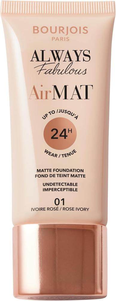 بورجوا Always Fabulous Air Mat كريم أساس - 01 Rose Ivory - 30 مل