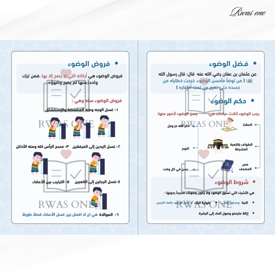 مطوية دراسات اسلامية ( الوضوء )
