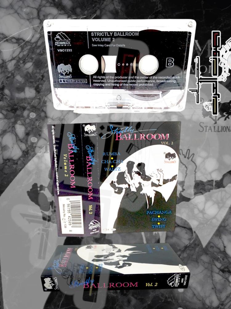 BALLROOM  STALLIONS  VOL. 2 O  RUMBA  CHA-CHA  WALTZ  STALLIONS  CHACH  WALM  STALLIC  BALLROOM  E  Vol. 2  STRICTLY BALLROOM VOLUME 2  Ses Intey Card For Details  VSC1232  000  A  SAMS  PROUDLY MADE IN SAUDI ARABIA BY STALLIONS