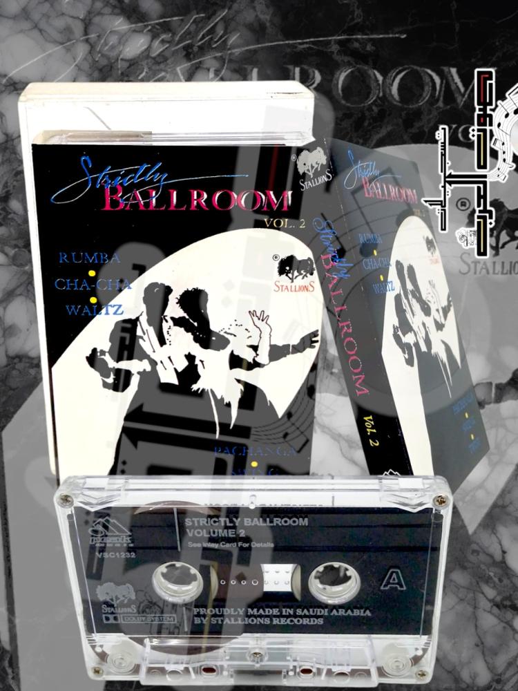 BALLROOM  STALLIONS  VOL. 2 O  RUMBA  CHA-CHA  WALTZ  STALLIONS  CHACH  WALM  STALLIC  BALLROOM  E  Vol. 2  STRICTLY BALLROOM VOLUME 2  Ses Intey Card For Details  VSC1232  000  A  SAMS  PROUDLY MADE IN SAUDI ARABIA BY STALLIONS