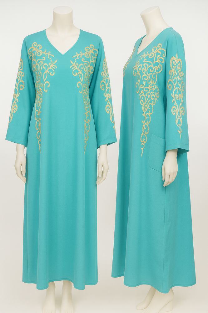 Long home jalabiya, embroidered, soft
