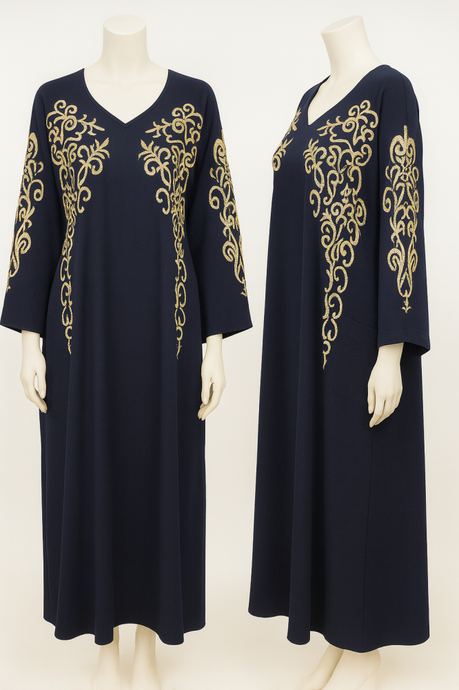 Long home jalabiya, embroidered, soft