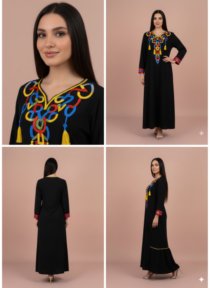 جلابية طويلة مزخرفة