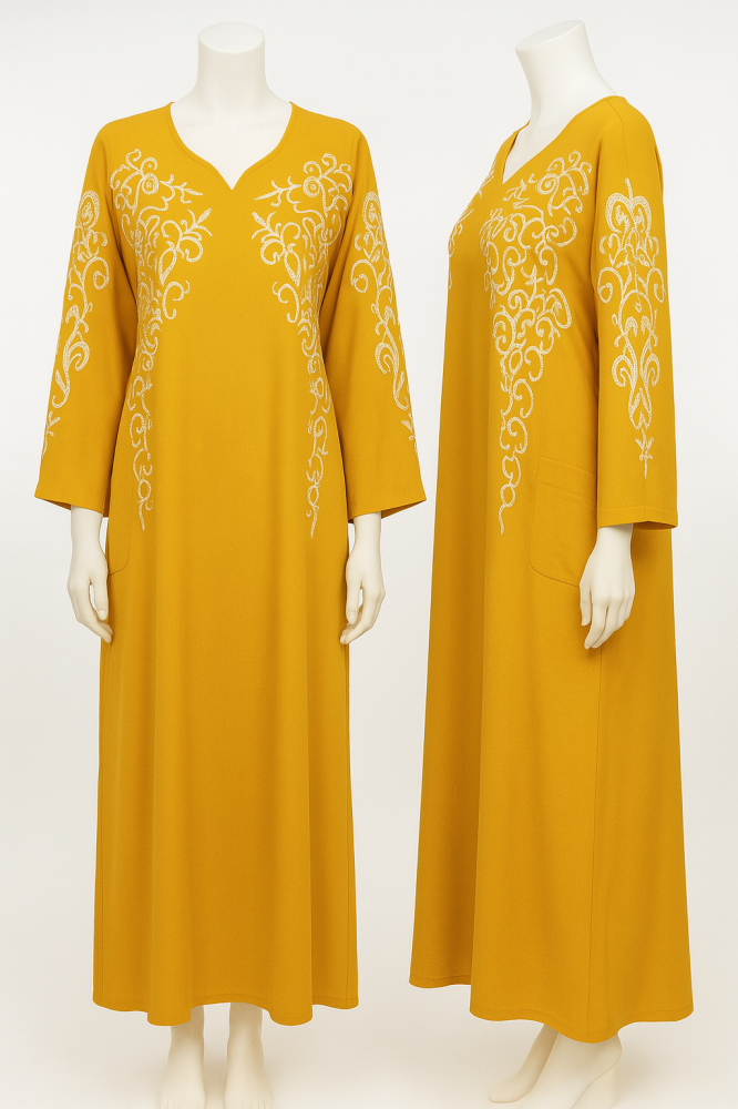 Long home jalabiya, embroidered, soft