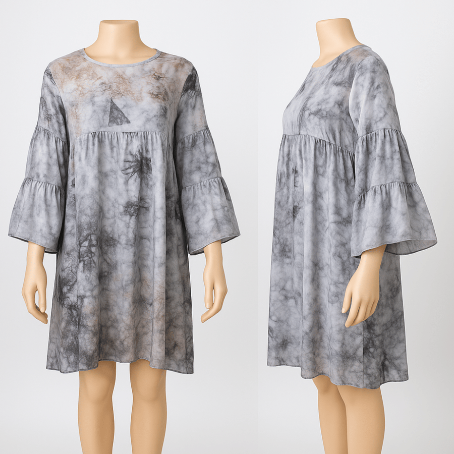 جلابية منزلية قصيرة بتدرجات Tie-Dye
