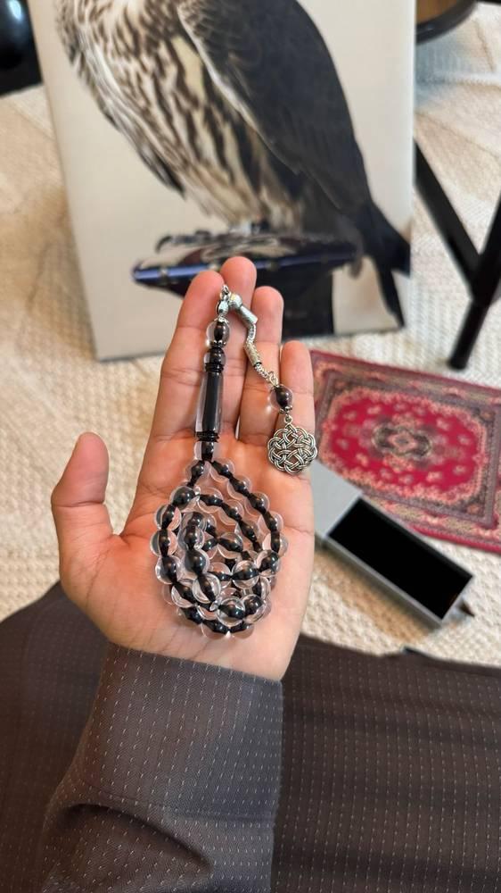 مسباح بكلايت اسود شفاف (معدن)