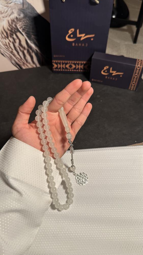 سبحة بكلايت ابيض شفاف