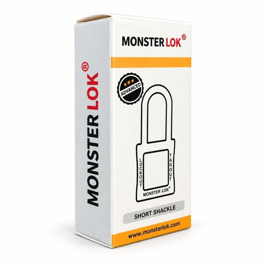 قفل أمان - Safety Padlock ماركة LOTO مونستر لوك بحلقة فولاذ قصيرة 38 م