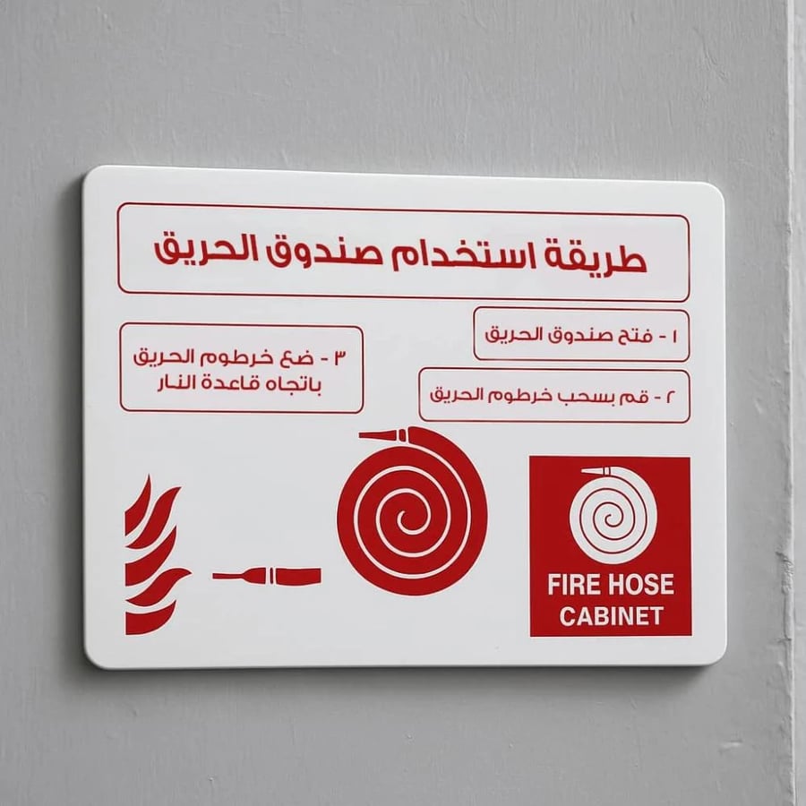 لوحة طريقة استخدام صندوق الحريق