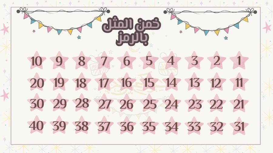 لعبة خمن المثل بالرمز بثيم عيد الفطر المبارك