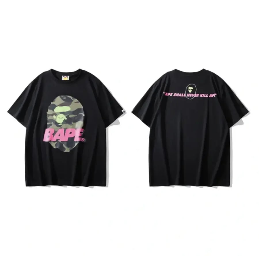 تيشرت بيب أسود | BAPE Black & Pink ⚡️