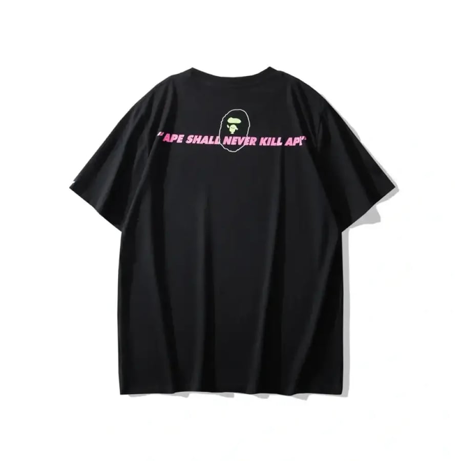 تيشرت بيب أسود | BAPE Black & Pink ⚡️