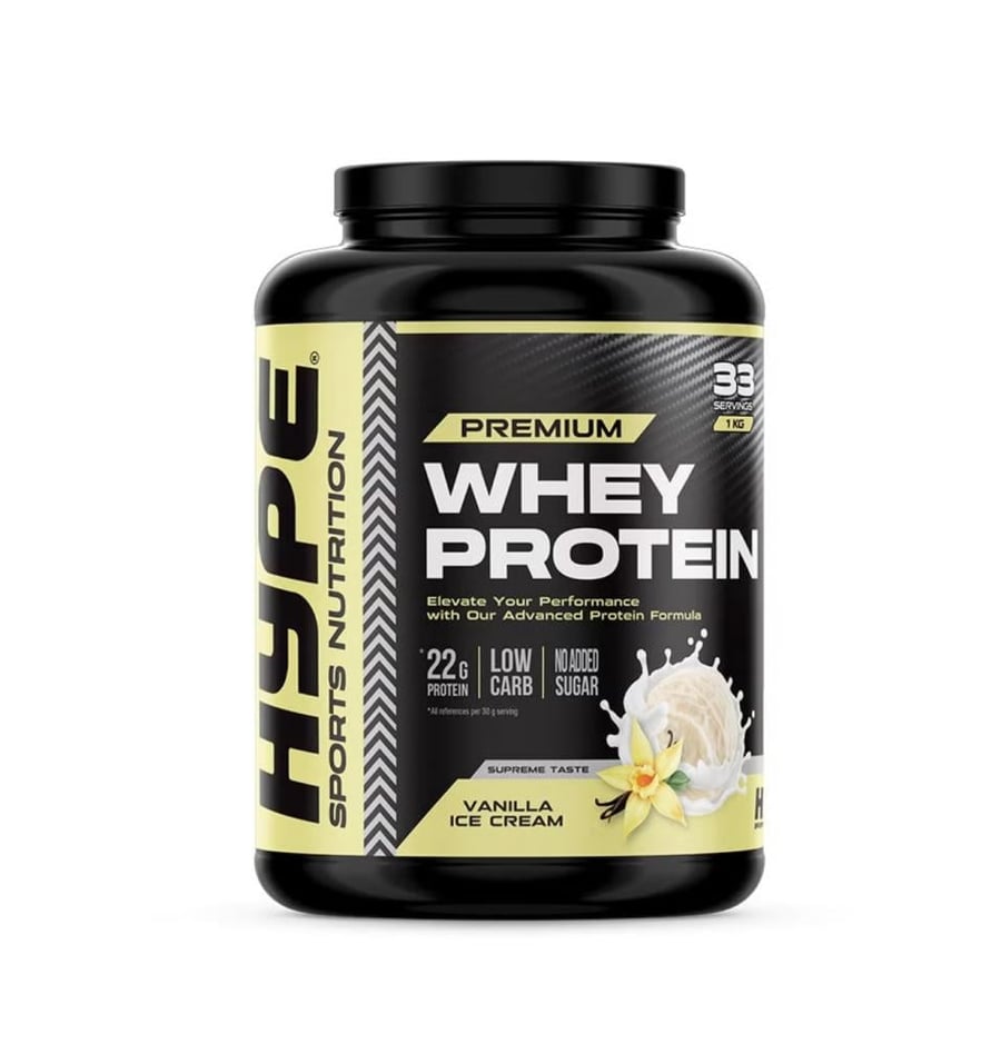 هايب واي شوكلت ميلك شيك و فانيليا ايسكريم و كراميل مملح  1 كيلو HYPE Whey 1KG