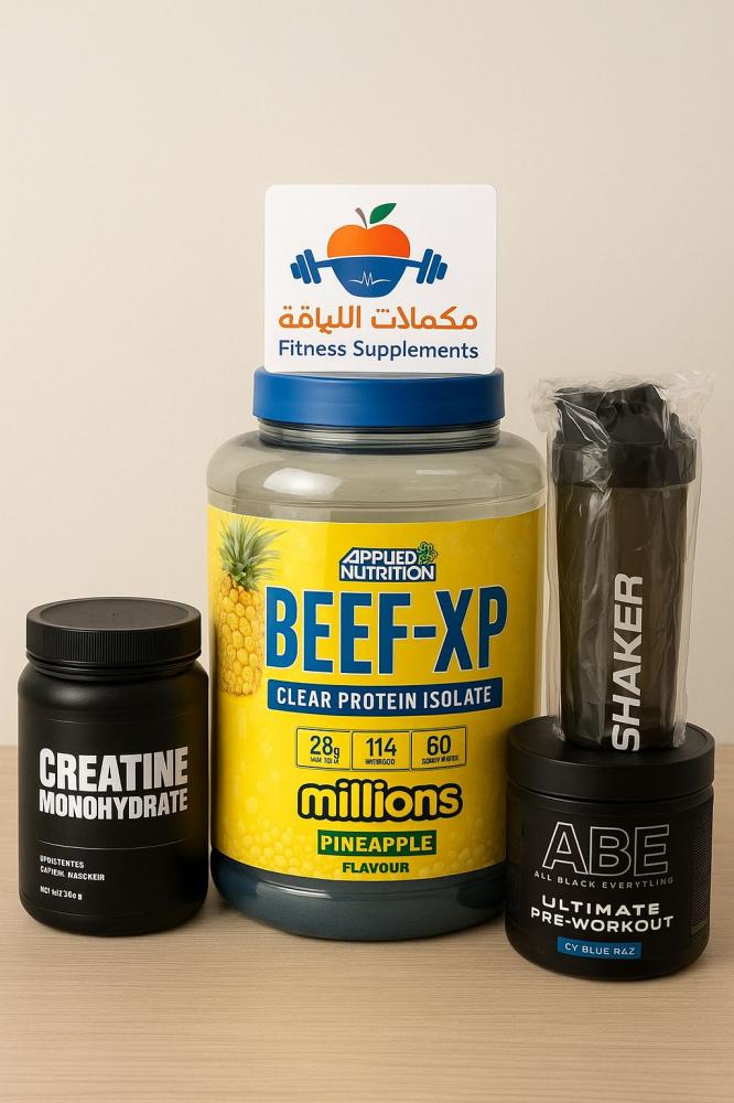 عرض بكج الرياضيين بروتين و كرياتين وبري وورك اوت وكوب شيكر