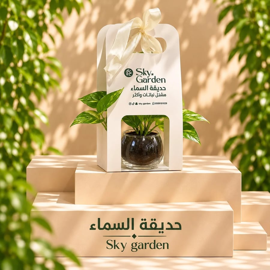 بكج اهداء صغير مع نبتة البوتس