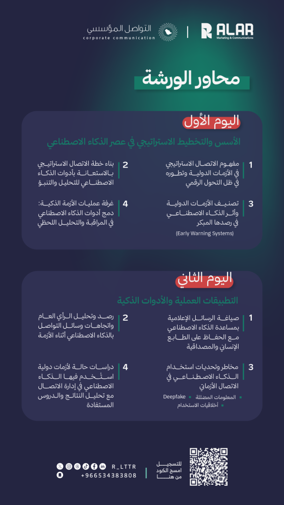 ورشة ( إدارة الاتصال الاستراتيجي في الأزمات الدولية )