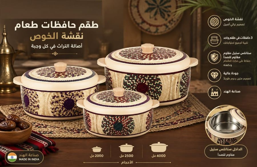 طقم حافظات بنقشة الخوص